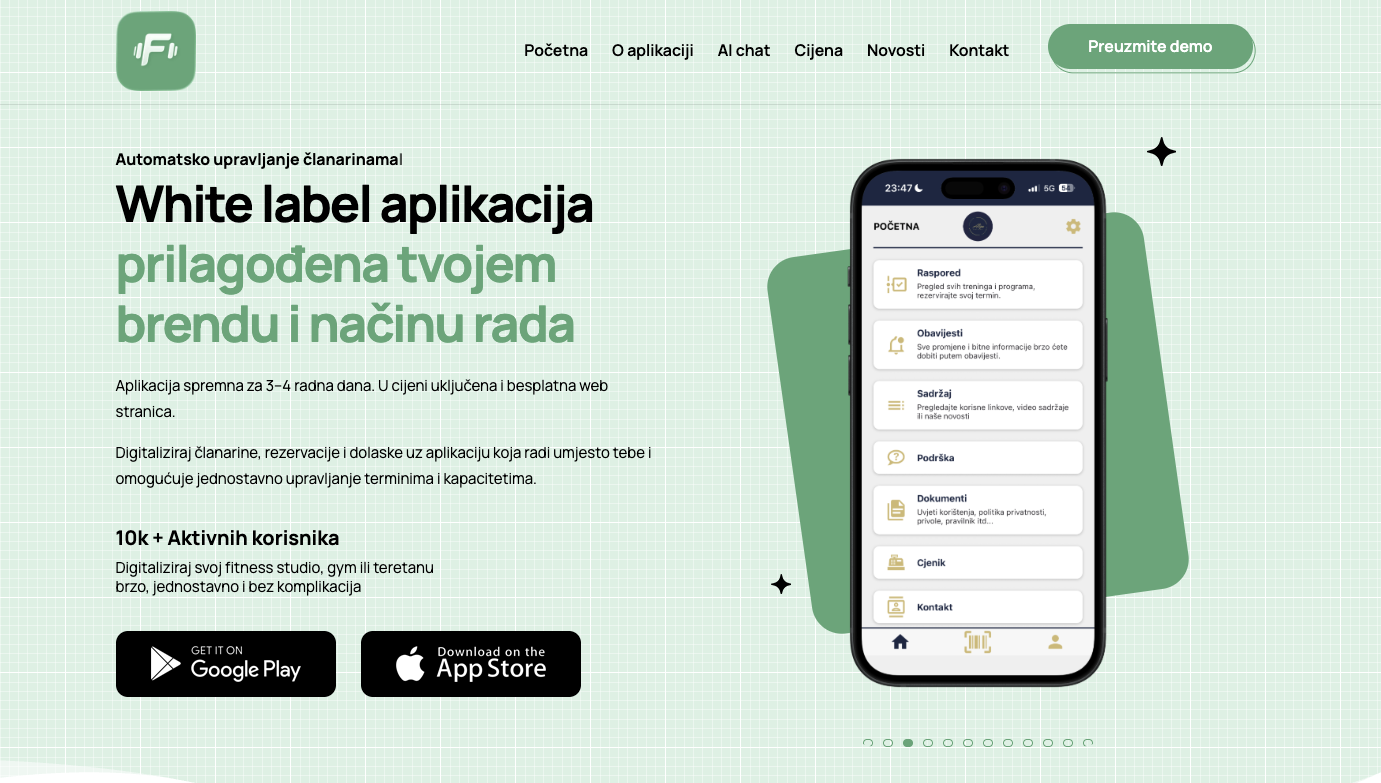 Software za teretane i pilates studije – Fitko platforma