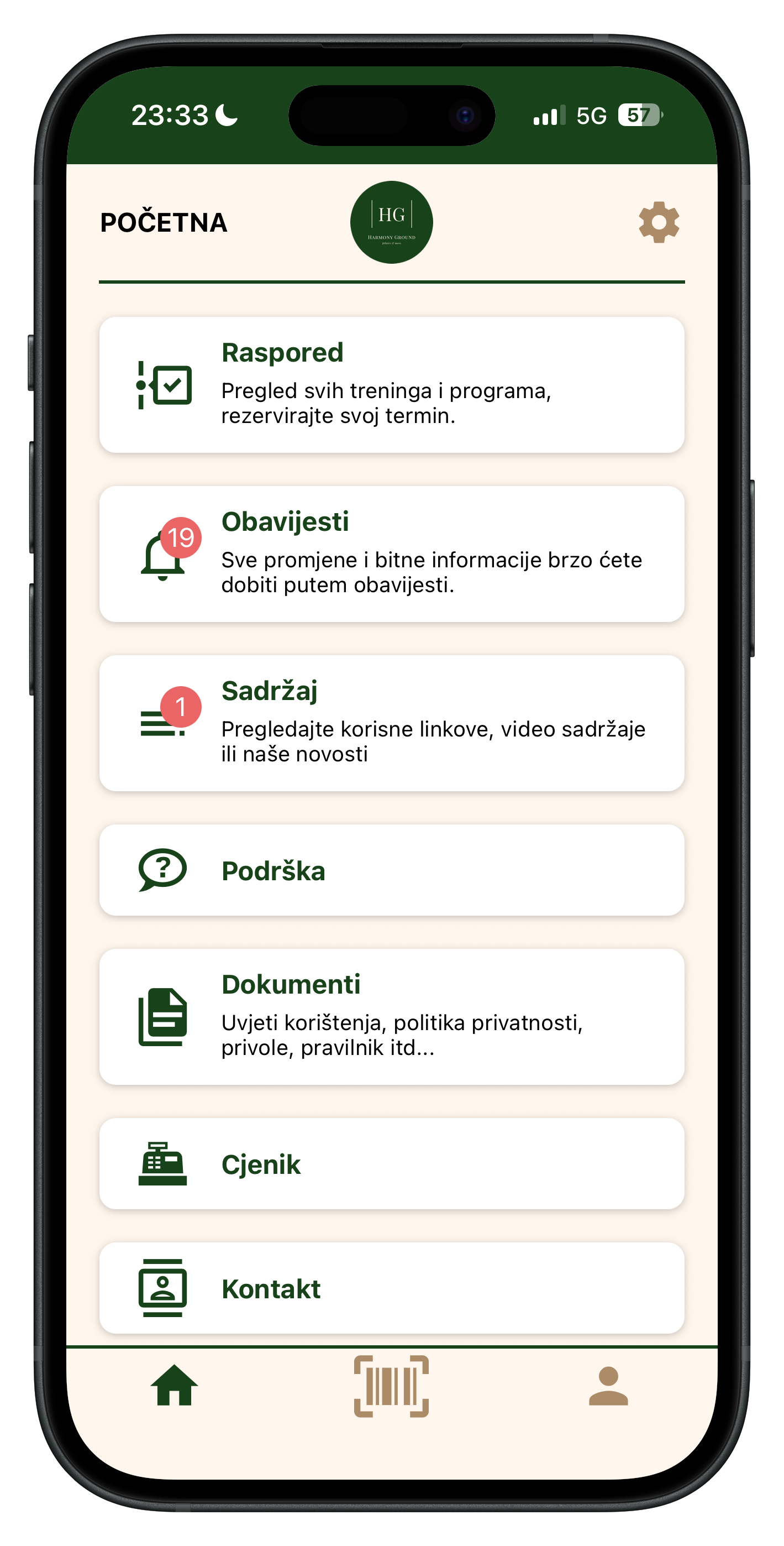 Harmony Ground - pilates reformer aplikacija