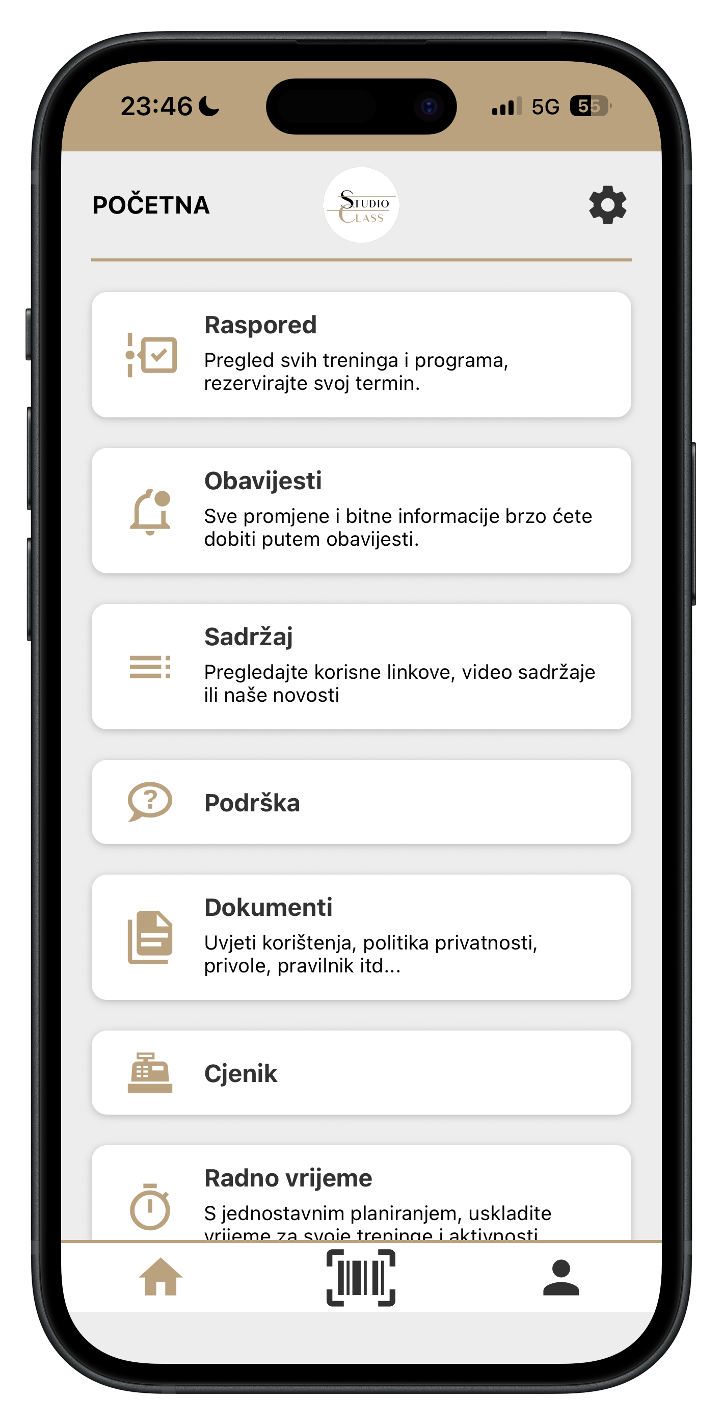 Studio class - pilates reformer aplikacija